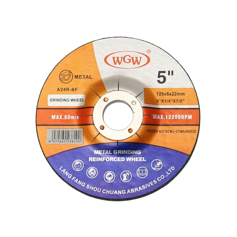 WGW 5Inch 125X6X22.23mm Metal Grinding Disc - Langfang Shouchuang Abrasives Co.