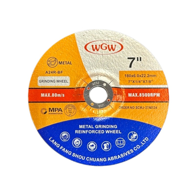 WGW Long-Life 180mm X 6.0 X22.23mm Metal Cutting Disc 80m/s High Hardness Portable Angle Grinder