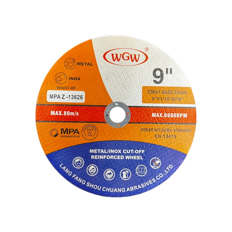WGW Professional T41-230x1.6x22.23mm Abrasive Cutting Disc- Langfang Shouchuang Abrasives Co.
