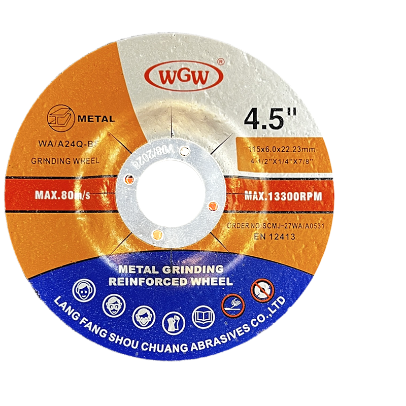 WGW T27 115×6.0×22.23mm Aluminum Oxide Grinding Disc 4.5 Inch High Hardness Abrasive Wheel For Stainless Steel Metal Angle Grinder ISO9001 MPA Certified