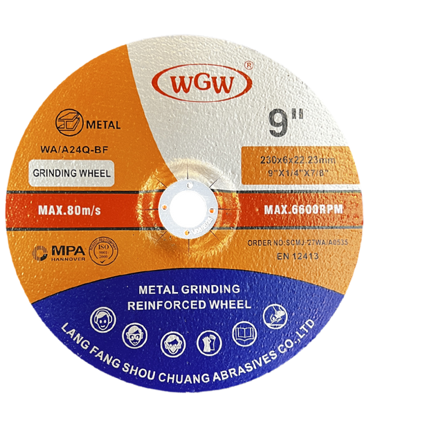 Abrasive Grinding Disc 9nch 230*6*22.23mm High Hardness OEM Accepted 1 Piece Faster Grinding Rates ISO9001 MPA Certified