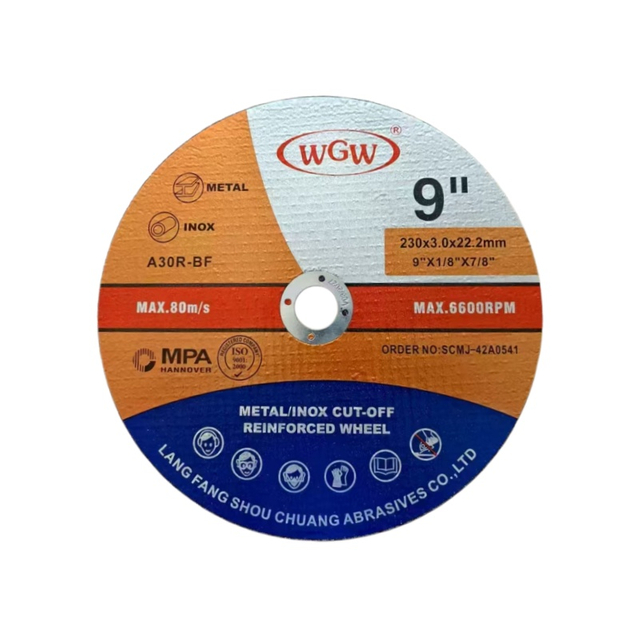 WGW Professional T41-230x3x22.23mm Abrasive Grinding Disc for Metal Working and Stainless Steel for Angle Grinder Use