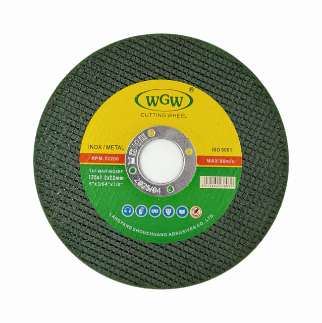 WGW Long-Life 125mm X 1.2 X22.23mm MPA ISO9001 Certified Metal Cutting Disc 80m/s High Hardness Portable Angle Grinder