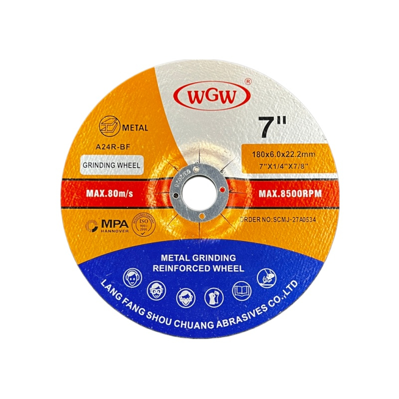WGW 7Inch (T27-180x6.0x22.23mm) Industrial Metal Grinding Disc- Langfang Shouchuang Abrasives Co.
